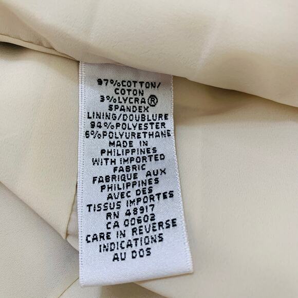 NEW Calvin Klein Size 12 Women's Cotton Blend Blazer jacket Beige Career - Picture 13 of 13